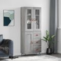vidaXL Vysoká skrinka sivý dub sonoma 69,5x34x180 cm spracované drevo