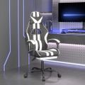 vidaXL Herná stolička s podnožkou čierna a biela umelá koža