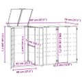 vidaXL Úložisko na 3 košov na kolieskach sivé 207x79x117 cm oceľ