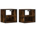 vidaXL Nástenné nočné stolíky 2 ks dymový dub 40x31x39,5 cm