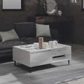 vidaXL Konferenčný stolík lesklý biely 90x60x35 cm drevotrieska
