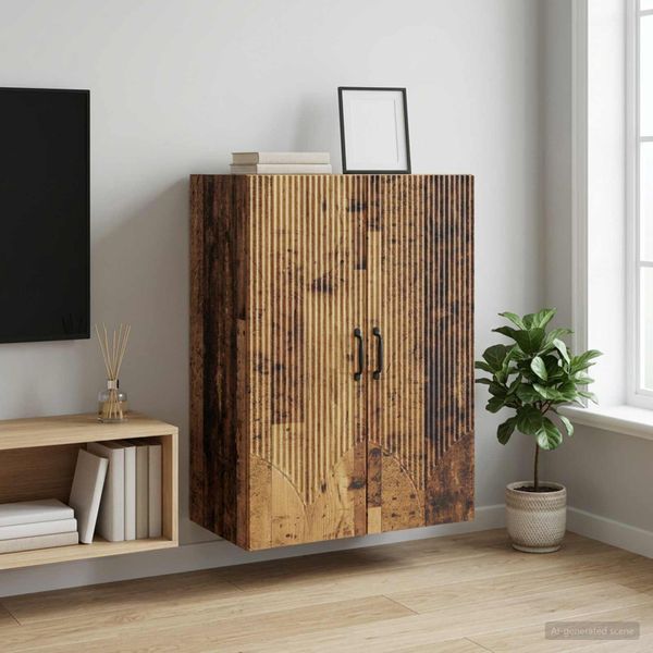 vidaXL Nástenná skrinka 66 x 34,5 x 90 cm Kompozitné drevo Staré drevo