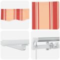 vidaXL Sklopná markíza Žltá a oranžová 350 x 250 cm Tkanina a hliník