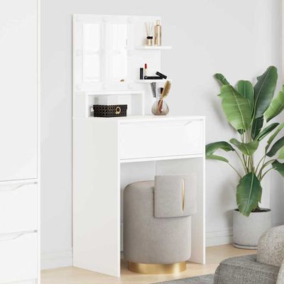 vidaXL Toaletné stolíky do spálne so zásuvkou Biela 80 x 39,6 x 135 cm