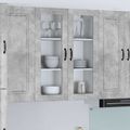 vidaXL Nástenný sklenený kabinet LUCCA Betónovo sivá 80 x 31 x 100 cm