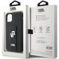 Puzdro Karl Lagerfeld pre iPhone 11 KLHCN61GSAKCPK čierne HC GRIPSTAND SAFFIANO KC PINS