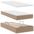 vidaXL Postel s úložným prostorem a matrací Kapučínová 100 x 200 cm