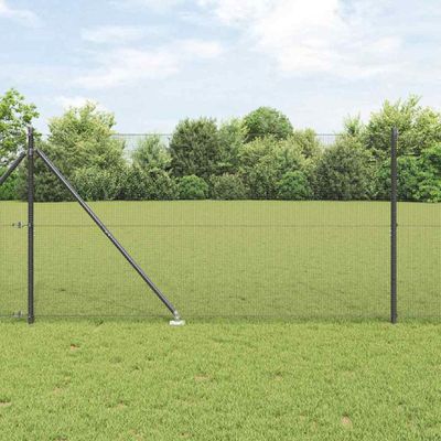 vidaXL Vonkajší zváraný drôtený plot so špicami 25 x 1,2 m Sivá