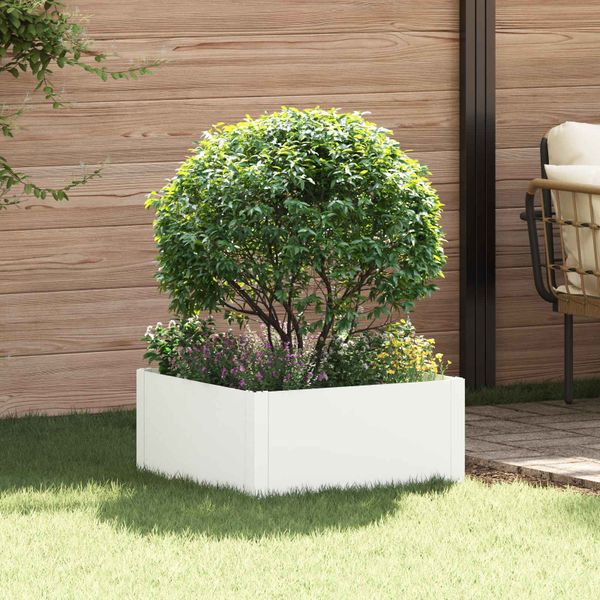 vidaXL Obrubník trávnika 60 x 60 x 35 cm Oceľ Biela