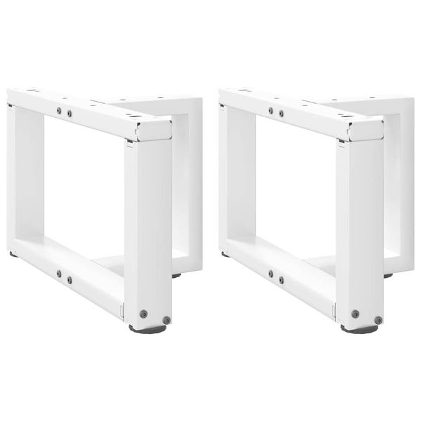 vidaXL Nohy konferenčného stolíka v tvare T, 2 ks, biele, 50x25x(30-31) cm, oceľové