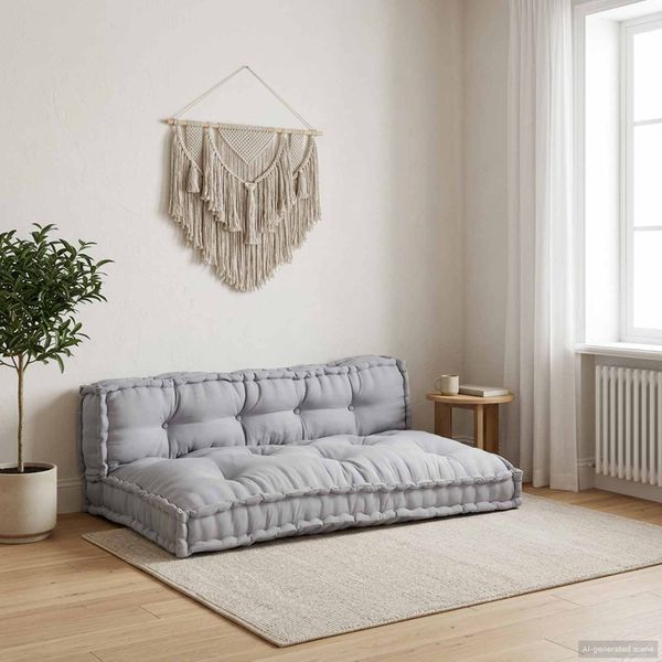 vidaXL Vankúš na paletový gauč 2 pcs Sivá 120 x 80 x 38 cm Látka