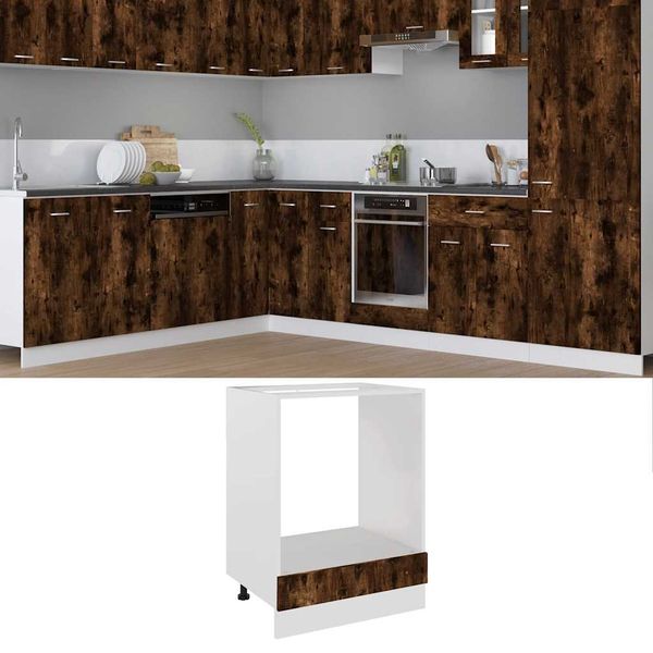 vidaXL Skrinka na sporák “Riga” dymový dub 60x46x81,5 cm