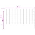 vidaXL Záhradný plot s kolíkmi 12 ks 95 x 50 cm Pozinkovaná oceľ