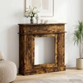 vidaXL Rám krbu Dymový dub 102 x 26 x 100 cm Kompozitné drevo