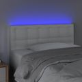 vidaXL Čelo postele s LED biele 80x5x78/88 cm umelá koža