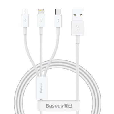 Baseus Superior Series Fast Charging Dátový Kábel USB-A - USB-C/microUSB/Lightning 3.5A 0.5m Stellar