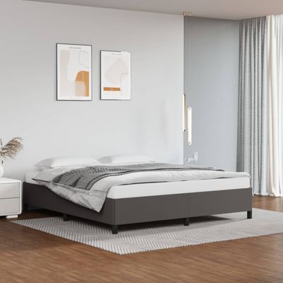 vidaXL Posteľný rám sivý 160x200 cm umelá koža