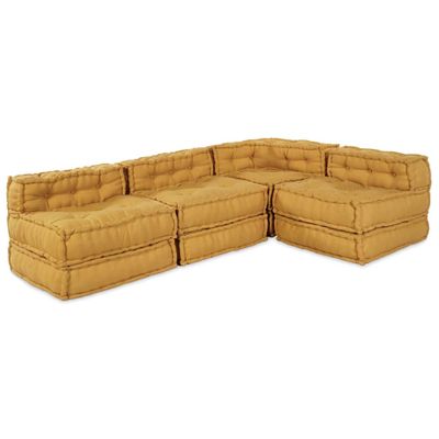 vidaXL Modulová pohovka 4 pcs Žltá Látka