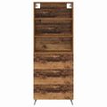 vidaXL Highboard Staré drevo 69,5 x 34 x 180 cm Kompozitné drevo