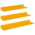 vidaXL Závesná polica 3 ks Horčicová žltá 40 x 9 x 2,5 cm Oceľ