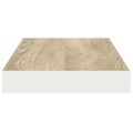 vidaXL Plávajúce nástenné police 4 ks dub a biele 90x23,5x3,8 cm MDF