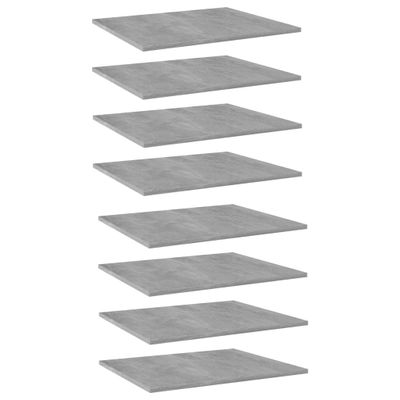 vidaXL Prídavné police 8 ks, betónovo sivé 60x50x1,5 cm, drevotrieska