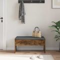 vidaXL Predsieňová lavica s vankúšom Dymová dub 83 x 38 x 40 cm