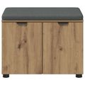 vidaXL Lavica na topánky s vankúšom Dub artisan 60 x 38 x 46 cm