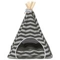 vidaXL Psí teepee s vankúšom Biela a šedá 40 x 40 x 50 cm Polyester