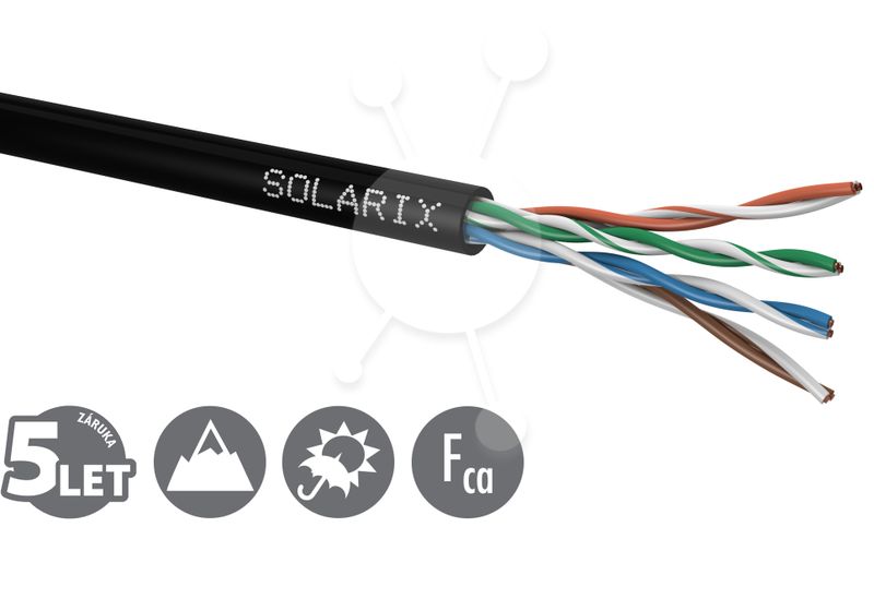 Inštalačný kábel Solarix CAT5E UTP PE Fca vonkajší 305m/box SXKD-5E-UTP-PE