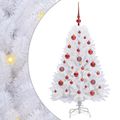 vidaXL Umelý Sklápací Vianočný Stromček Biela 120 cm PVC a oceľ