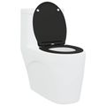 vidaXL WC sedadlo Čierna 45,5 x 37,5 x 3,8 cm Duroplast
