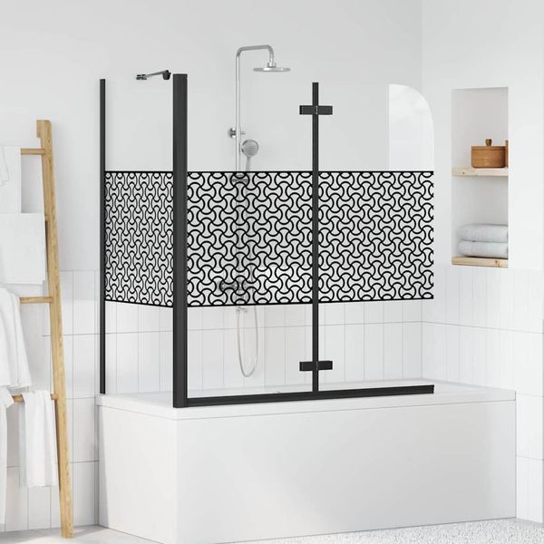 vidaXL Kúpeľňový plášť Čierna 120 x 67 x 129 cm Tvrdené sklo a hliník