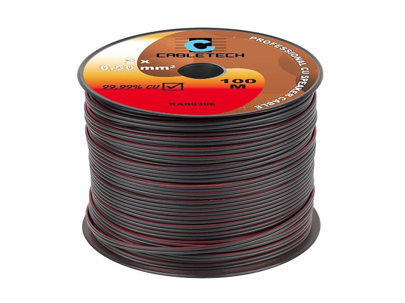 Kabel dvojlinka Cabletech KAB0306 2x 0,5 mm černo-rudá OFC