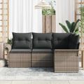 vidaXL Súprava záhradných pohoviek 4 ks Sivá polyratan