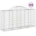 vidaXL Oblúkové gabiónové koše 9ks 200x50x100/120cm pozinkované železo