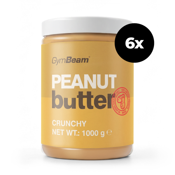 Arašidové maslo - GymBeam, chrumkavé, 6 x 1000 g