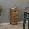 vidaXL Komoda dymový dub 34,5x34x90 cm spracované drevo