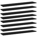 vidaXL Prídavné police 8 ks, čierne 100x20x1,5 cm, drevotrieska