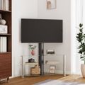 vidaXL Rohový TV stojan 3-vrstvový pre 32-70 palcov čierno-strieborný