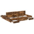 vidaXL Rám postele s úložným prostorem Dymová dub 200 x 200 cm