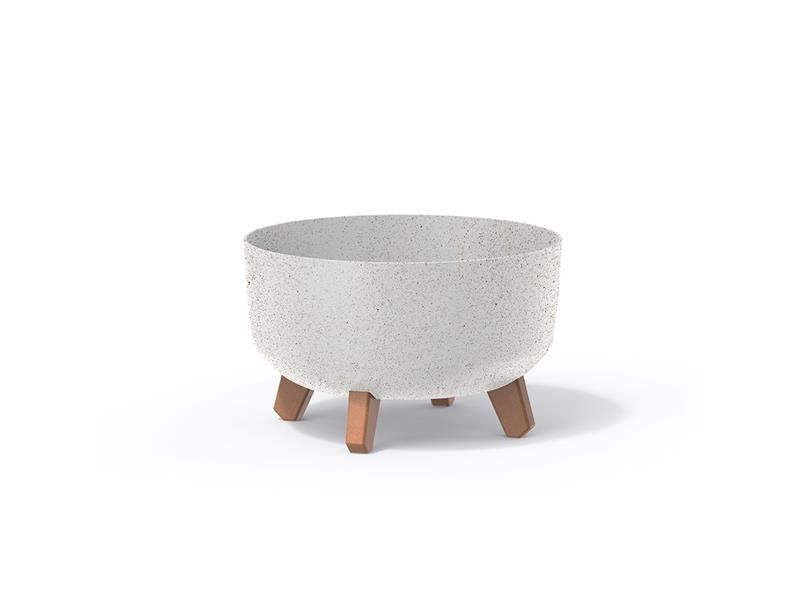 Kvetináč GRACIA LOW ECO WOOD biely 28,5cm