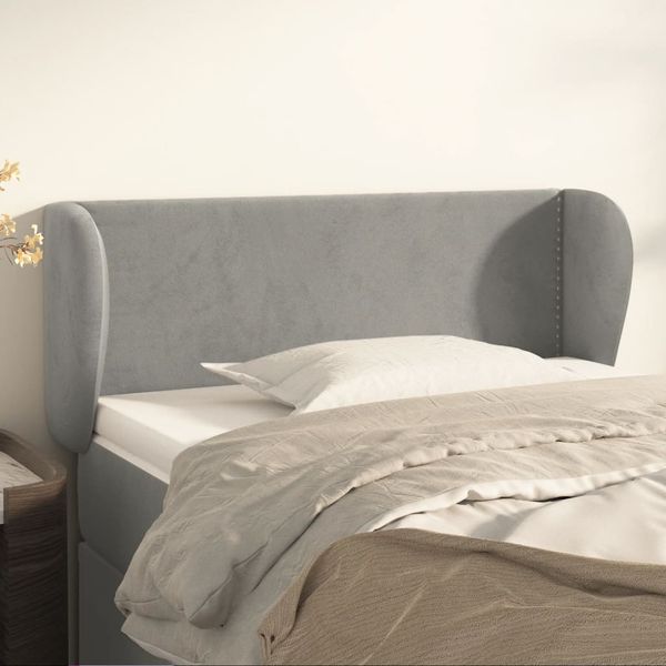 vidaXL Čelo postele so záhybmi bledosivé 93x23x78/88 cm zamat