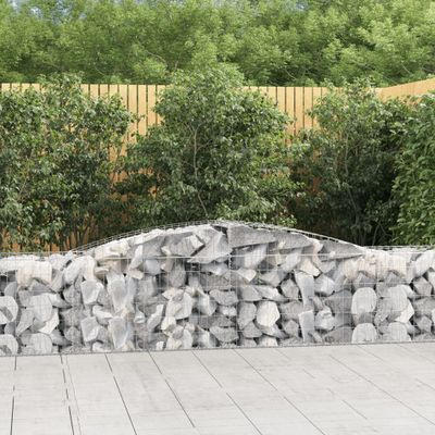 vidaXL Oblúkový gabionový kôš 3 ks 400x50x60/80 cm pozinkované železo