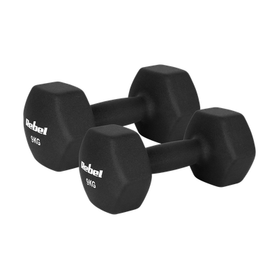 Činky REBEL ACTIVE RBA-2330-9 litinové neoprenové HEX 2x9kg
