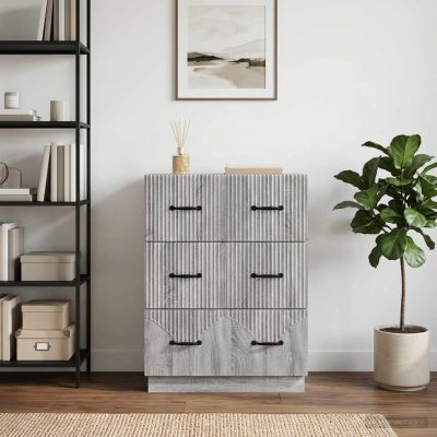vidaXL Zásuvkový kabinet Sivá sonoma 66 x 34,5 x 87 cm