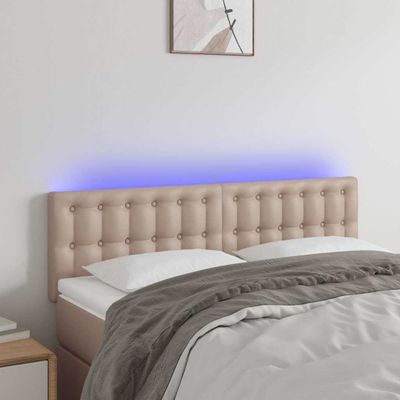VidaXL Čelo postele kapučínové 144x5x78/88 cm umelá koža