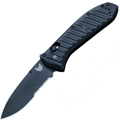 Benchmade 5700SBK PRESIDIO II automatický taktický nôž 9,5 cm, celočierna, hliník, puzdro Cordura