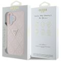 Guess Hardcase PU Zrnitý Horúci Stamp 4G Trojuholník Kovové Puzdro pre iPhone 16 6,1" Ružová