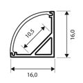 Hlinený profil Solight WM908-1 pre LED pásky, 16x16mm, 1m, mliečny difuzor